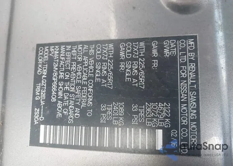 2016 Nissan Rogue Sv из США, поврежденный, VIN KNMAT2MV8GP666408